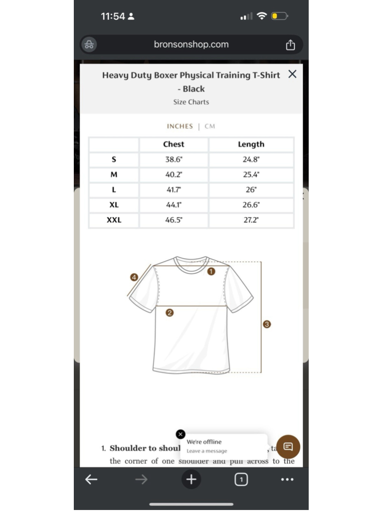Heavy Duty Boxer Physical Training T-Shirt - Black Bronson Mfg. 36 S — image 5 of 5